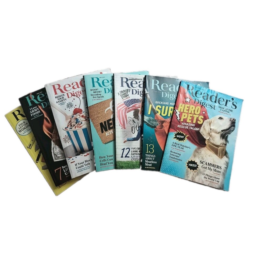 Reader's Digest Magazine Lot of 7 2021-2022 Important Topics of interest